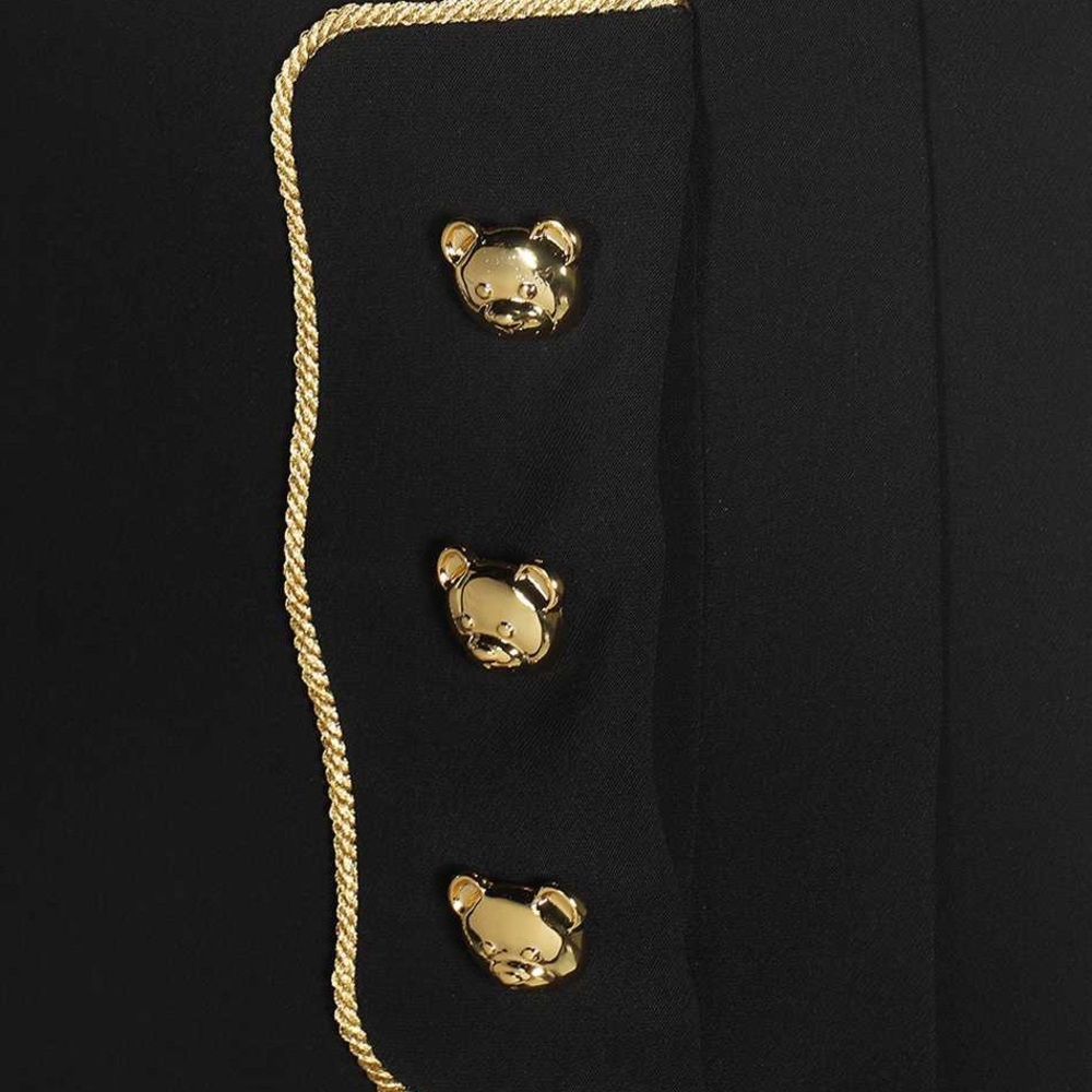 MOSCHINO Couture Black Rope-Detail A-Line Skirt Gold Detail Size US 6 - Picture 3 of 10